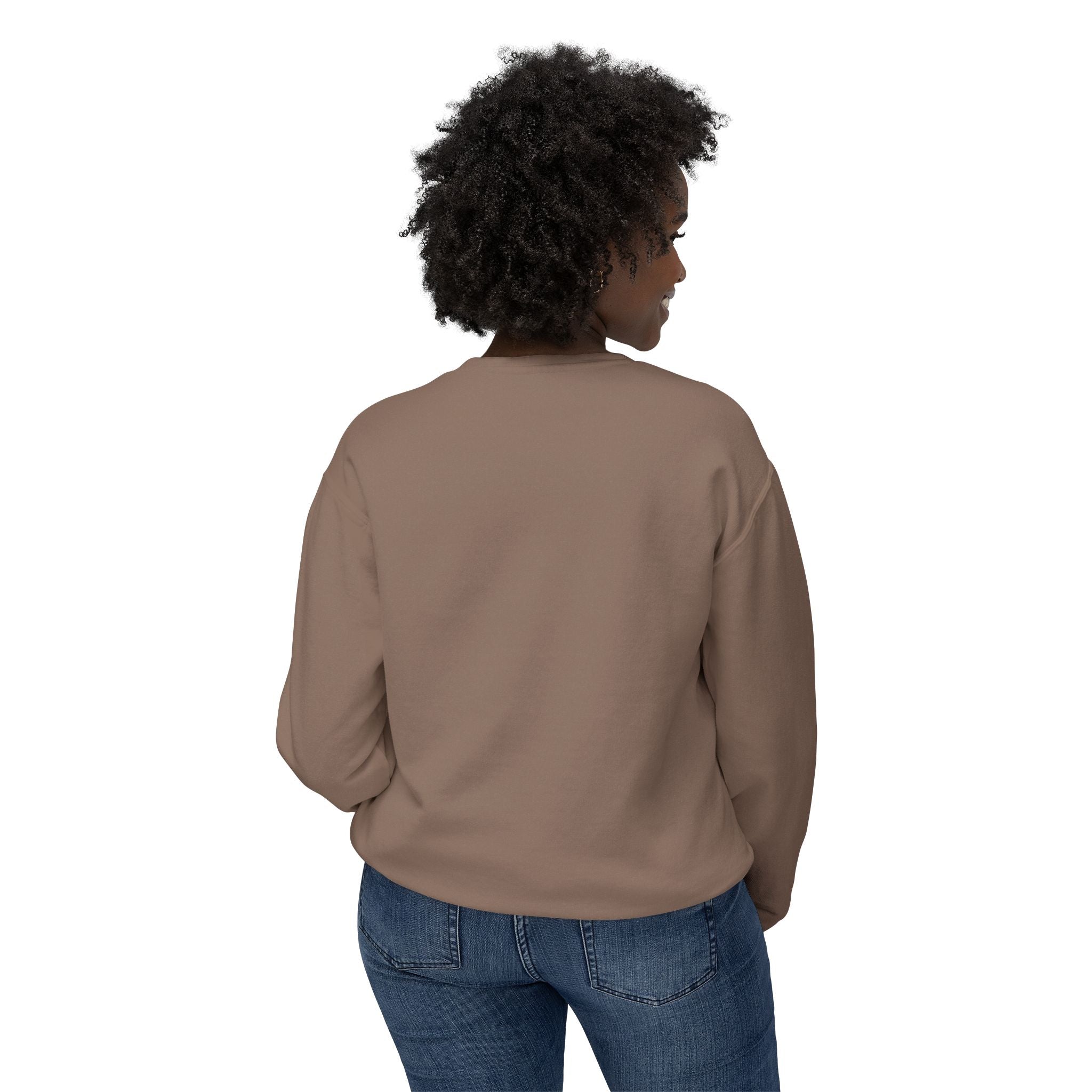 Dark Choc-Lit Crewneck Sweatshirt — 100% Melanin Brown Cozy Pullover